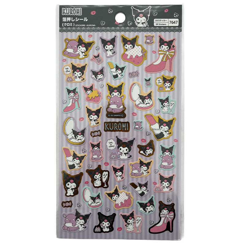 kuromi foil stamped sticker beauty