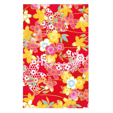 envelope hand dyed yuzen (red)
