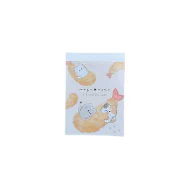 kamio japan mogunyan mini memo pad – fry shrimp front