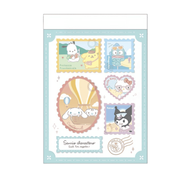 memo pad sanrio characters travel stamps