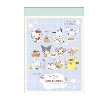 memo pad tea time sanrio characters