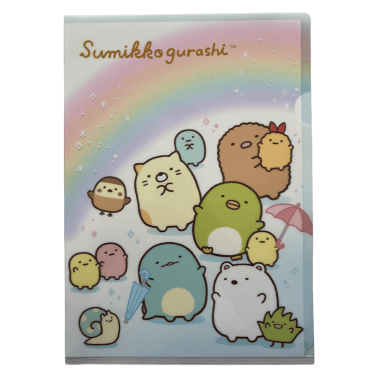 sumikkogurashi a4 plastic folder rainbow 1